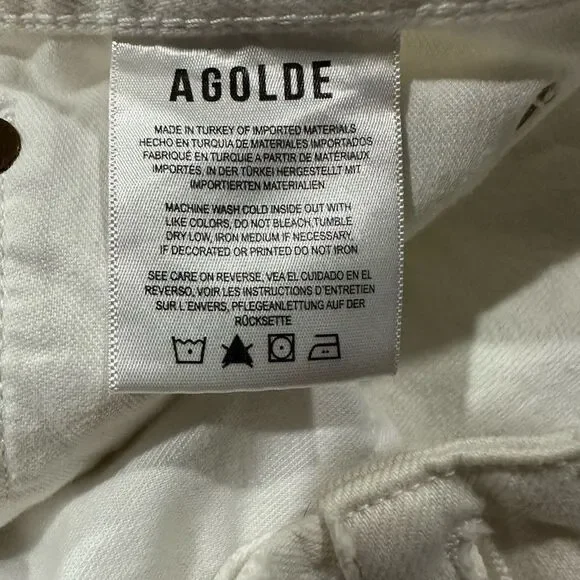 Agolde Parker Long White Denim Jean Shorts Size 31 (12) New! - Picture 14 of 15